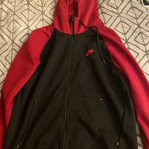 Black and red Nike zip up hoodie